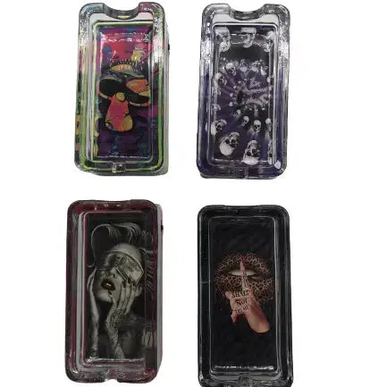 Glass Ashtray with LED Light-Up Design - 4 Pieces Per Retail Ready Display 41493 SMOKEZILLA