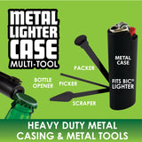 Metal Lighter Case with Tools - 6 Pieces Per Retail Ready Display 41463