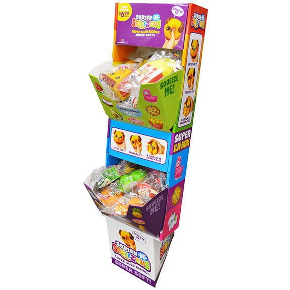 ITEM NUMBER 088114 SQUEEZEM CHARACTER FLOOR DISPLAY KIT 36 PIECES PER DISPLAY