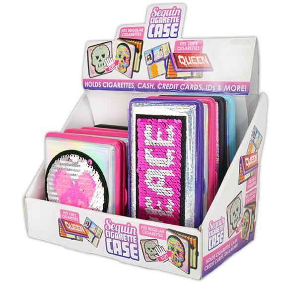 ITEM NUMBER 088210 SEQUIN PATCH CIGARETTE CASE 8 PIECES PER DISPLAY