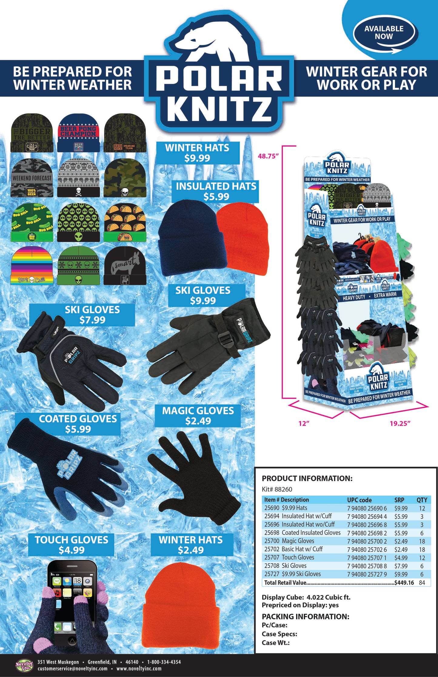 ITEM NUMBER 088260 WINTER FLOOR DISPLAY KIT 84 PIECES PER DISPLAY