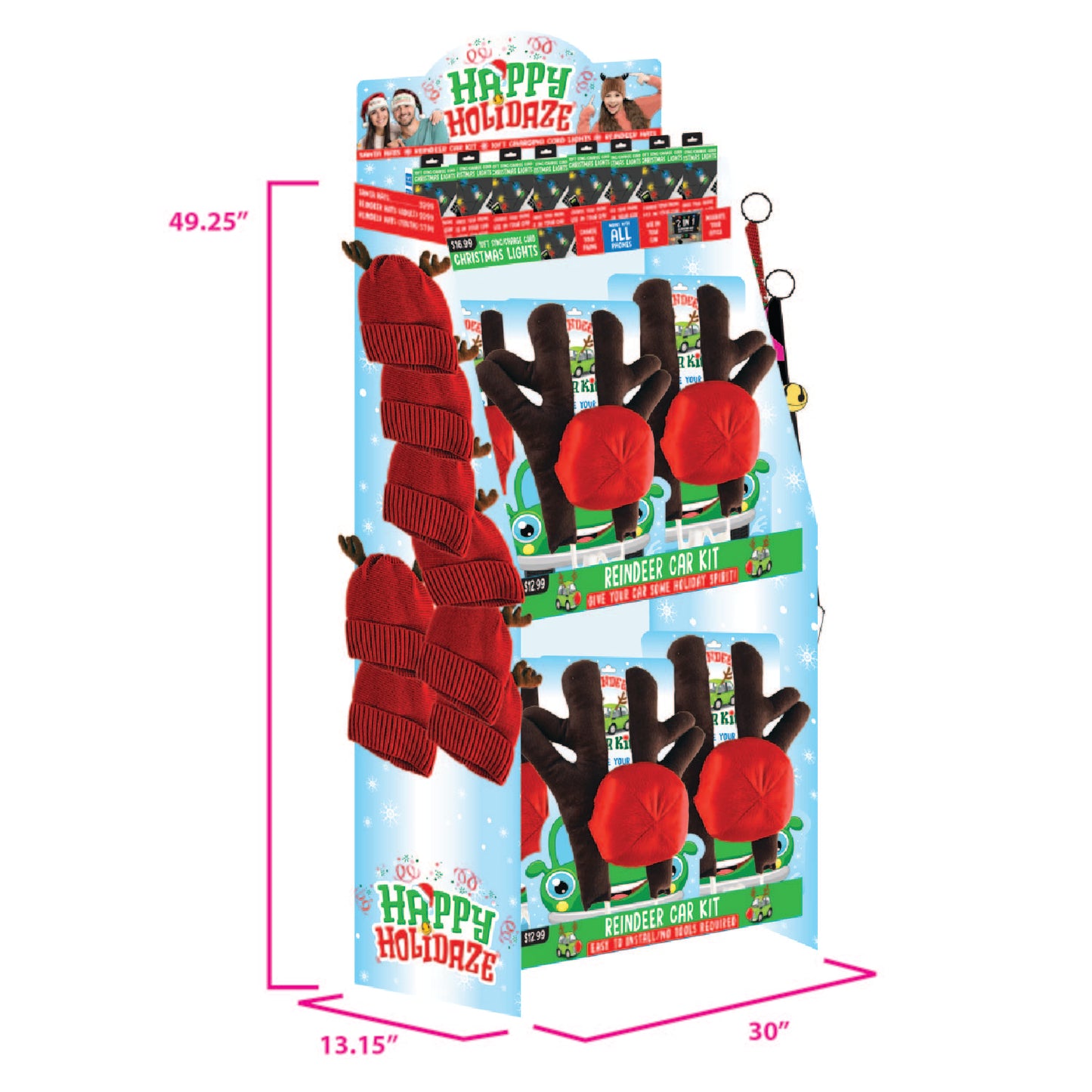 ITEM NUMBER 088361 REINDEER HAT FLOOR DISPLAY 42 PIECES PER DISPLAY