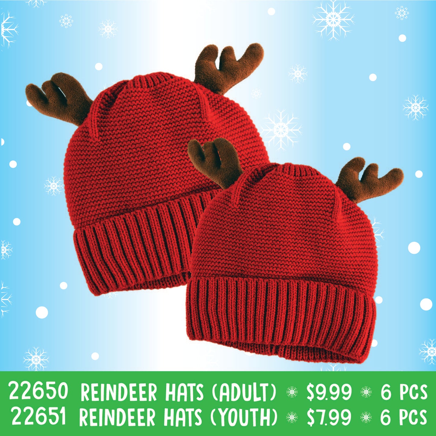 ITEM NUMBER 088361 REINDEER HAT FLOOR DISPLAY 42 PIECES PER DISPLAY