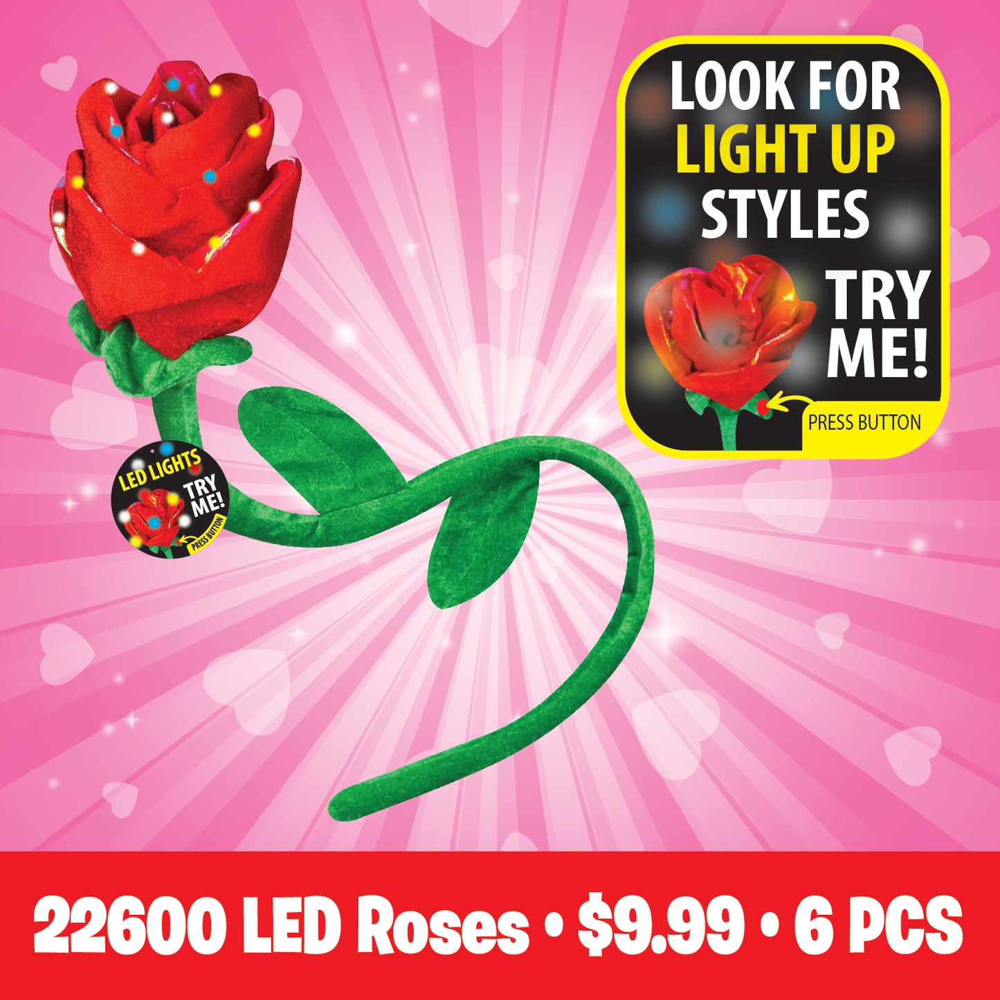 ITEM NUMBER 088348 VDAY ROSE FLOOR DISPLAY 48 PIECES PER DISPLAY