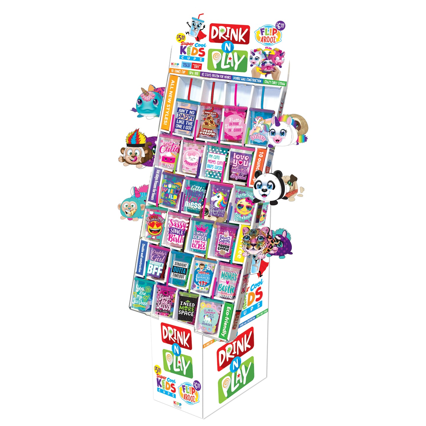 ITEM NUMBER 088364 KIDS CUP PLUSH FLOOR DISPLAY KIT 36 PIECES PER DISPLAY