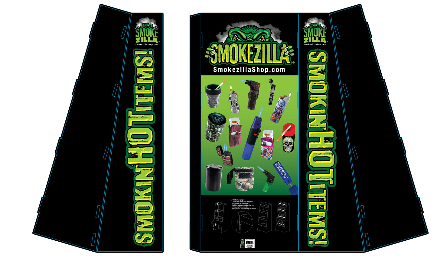 ITEM NUMBER 974500 - CORRUGATED SMOKEZILLA SHELF - FLOOR DISPLAY ONLY