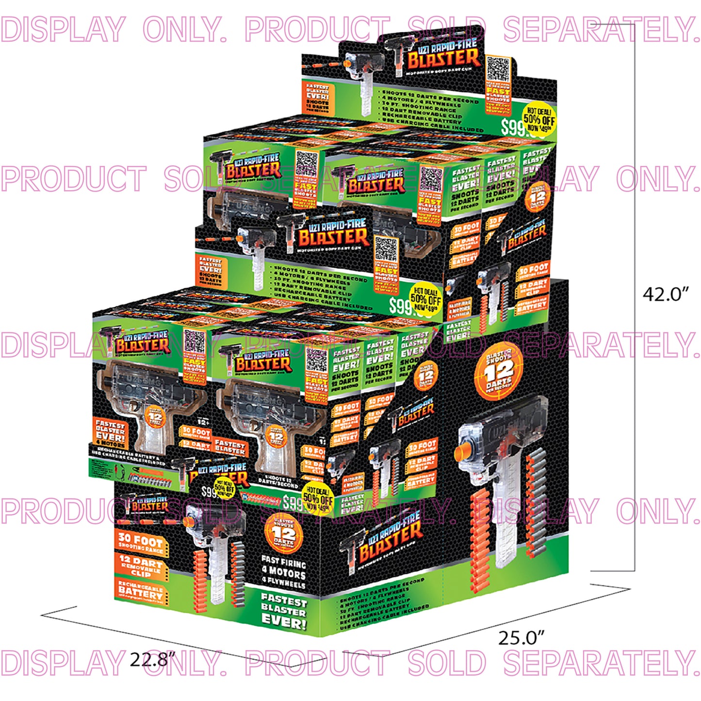 ITEM NUMBER 975310 - CORRUGATED SOFT DART AUTOMATIC GUN Display Only