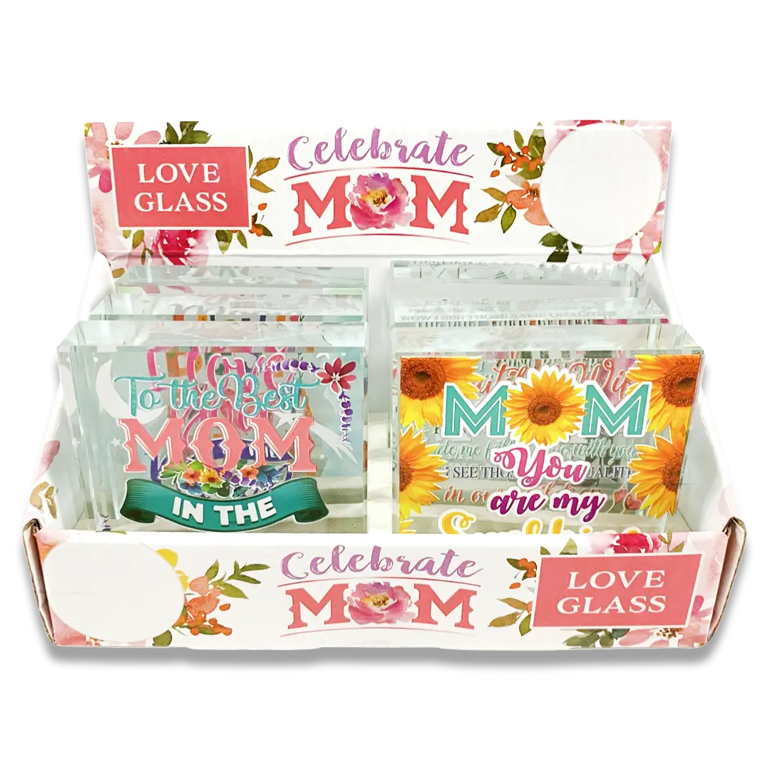 Mother's Day Glass Keepsake - 6 Pieces Per Retail Ready Display 23573 KIPP BROTHERS