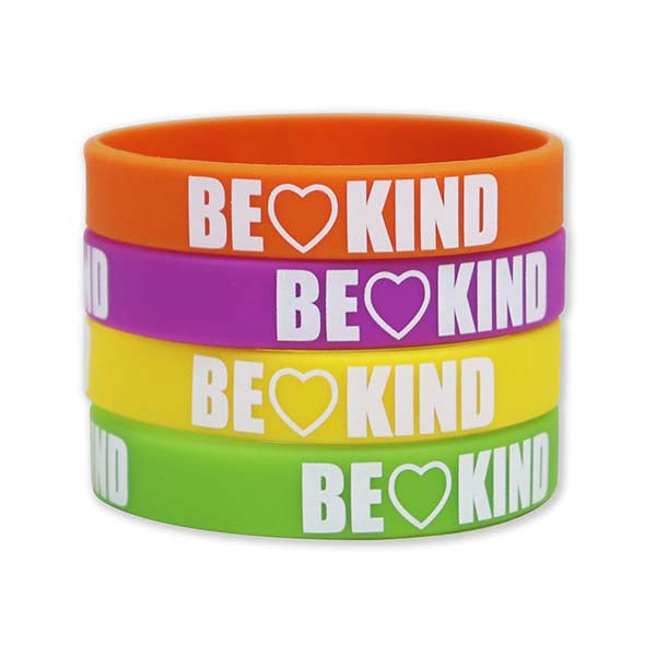 ITEM NUMBER KP4171 BE KIND SILICONE WRISTBAND 24 PIECES PER DISPLAY