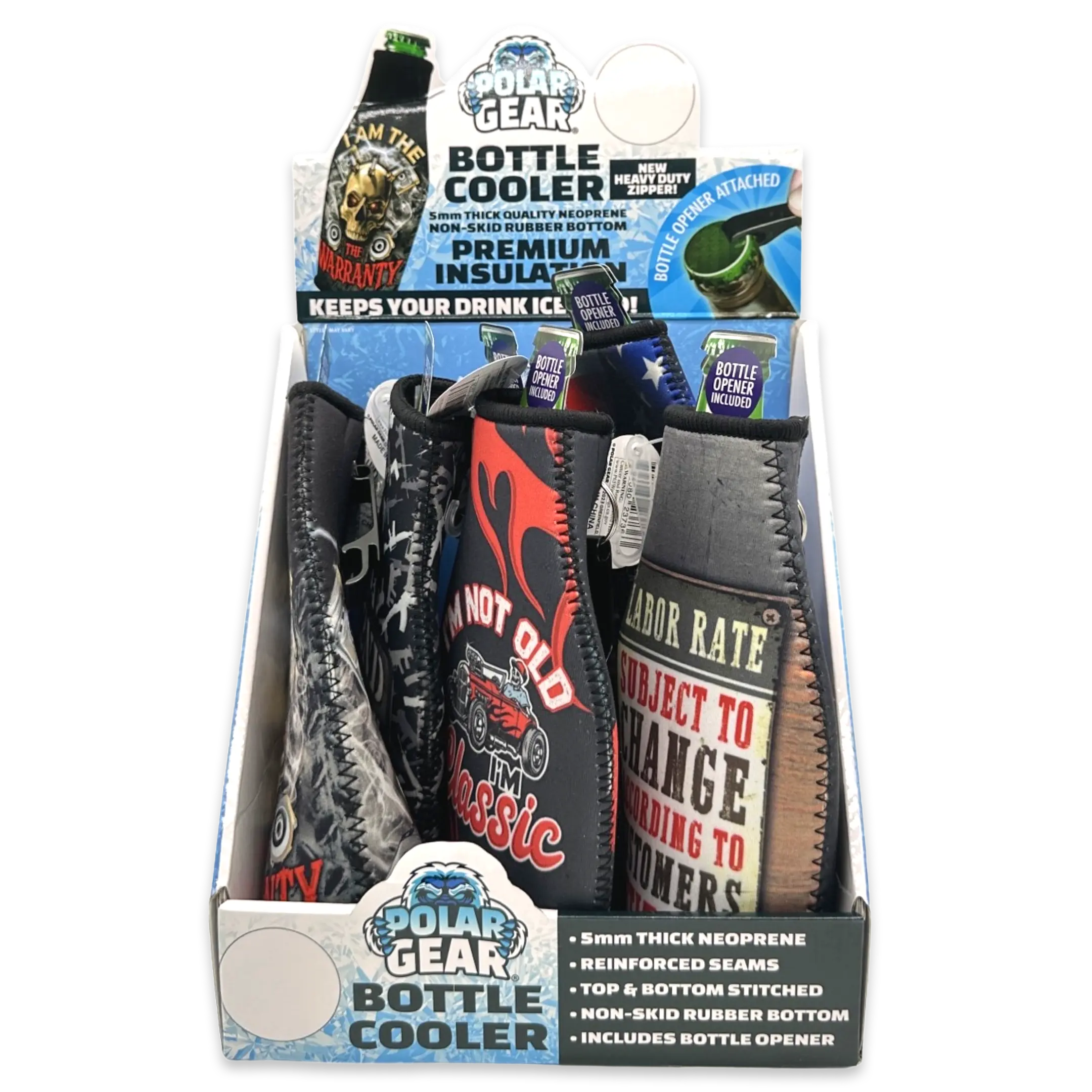 Neoprene 16 Oz Bottle Suit Cooler - 6 Pieces Per Retail Ready Display 23736 POLAR GEAR
