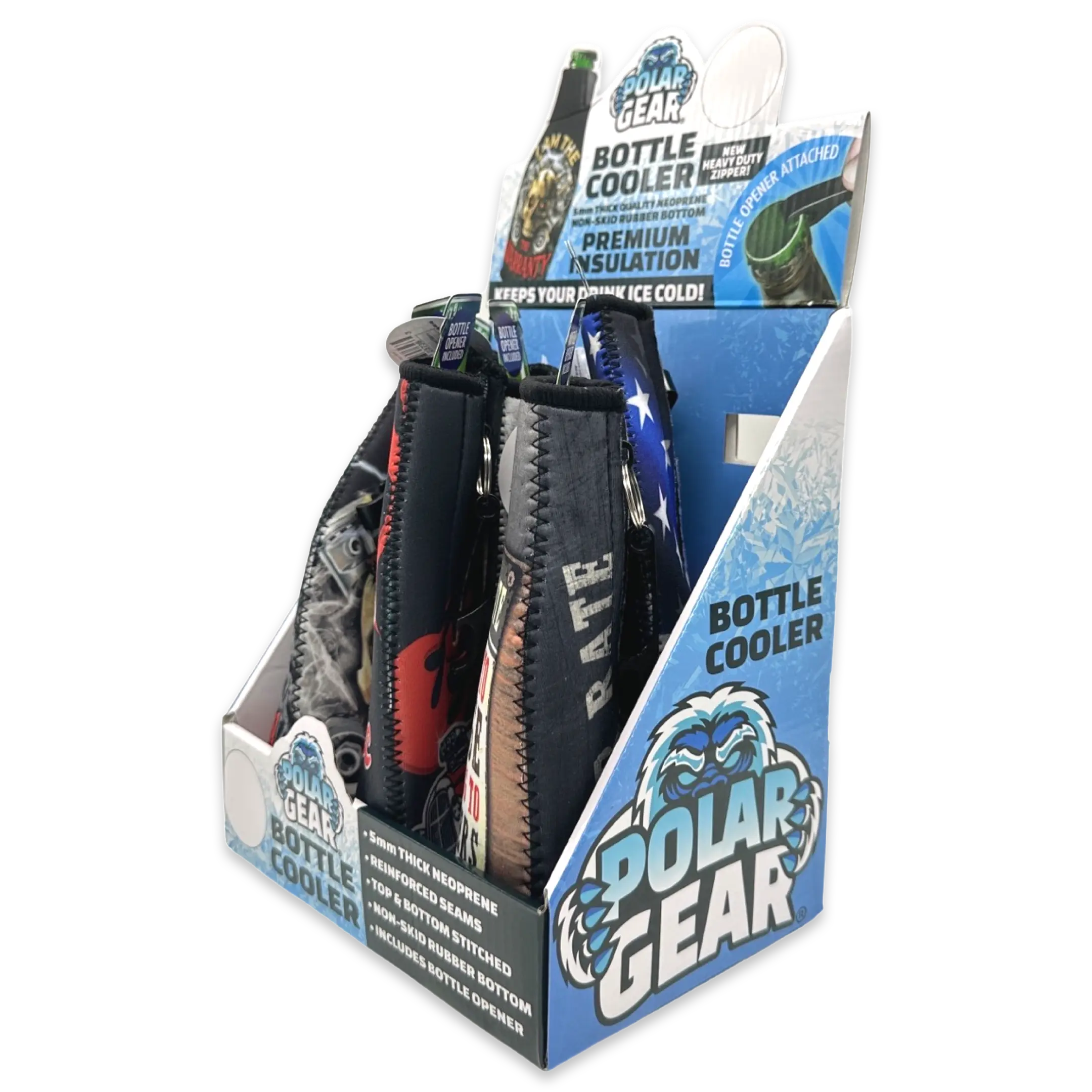 Neoprene 16 Oz Bottle Suit Cooler - 6 Pieces Per Retail Ready Display 23736 POLAR GEAR
