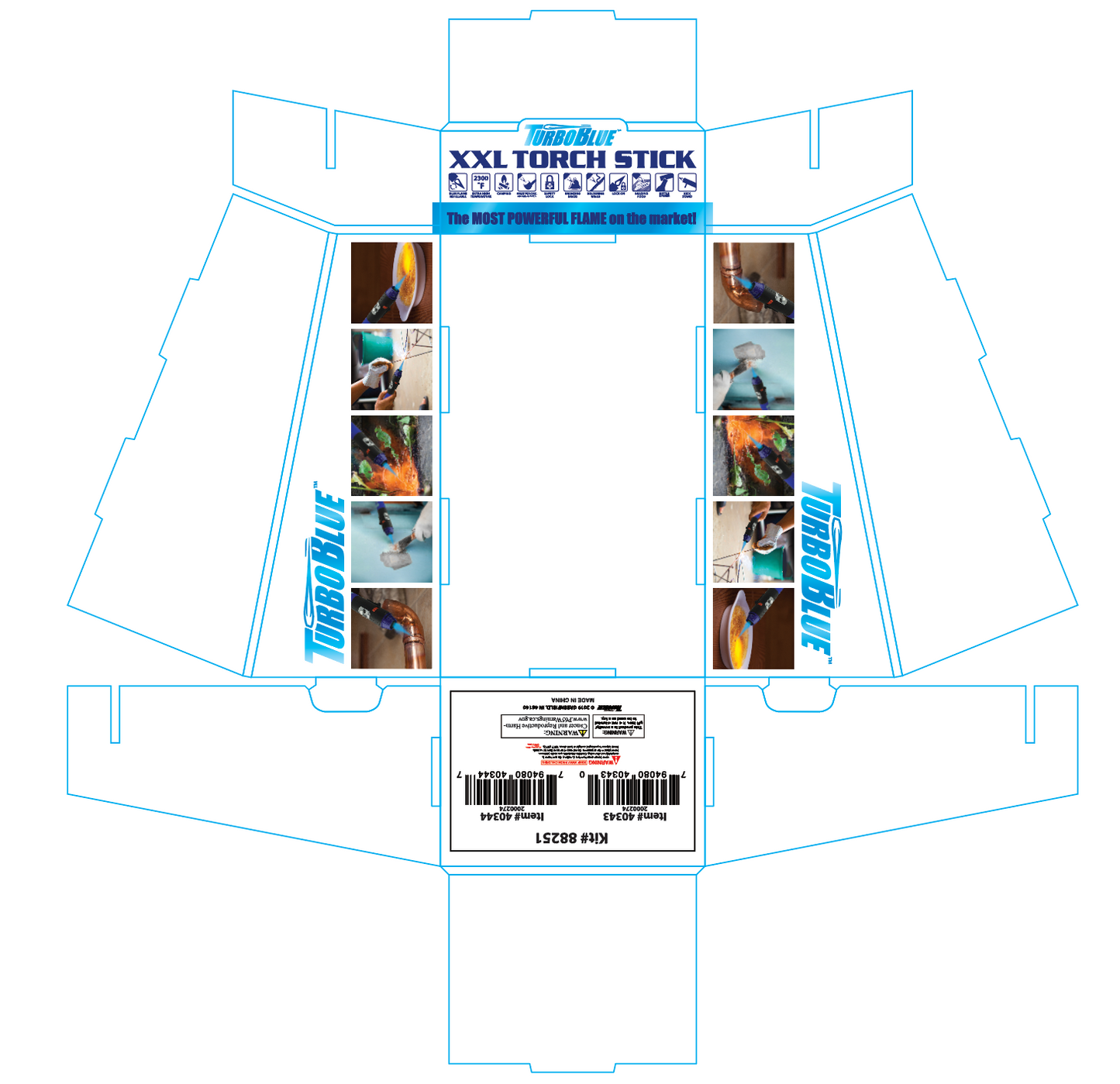 ITEM NUMBER 088251 TORCH BLUE STICK FLOOR DISPLAY 120 PIECES PER DISPLAY