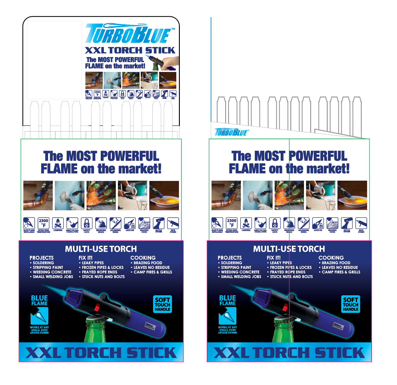 ITEM NUMBER 088251 TORCH BLUE STICK FLOOR DISPLAY 120 PIECES PER DISPLAY