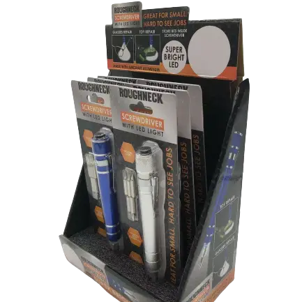Screwdriver with LED Light - 6 Pieces Per Retail Ready Display  22802 ROUGHNECK