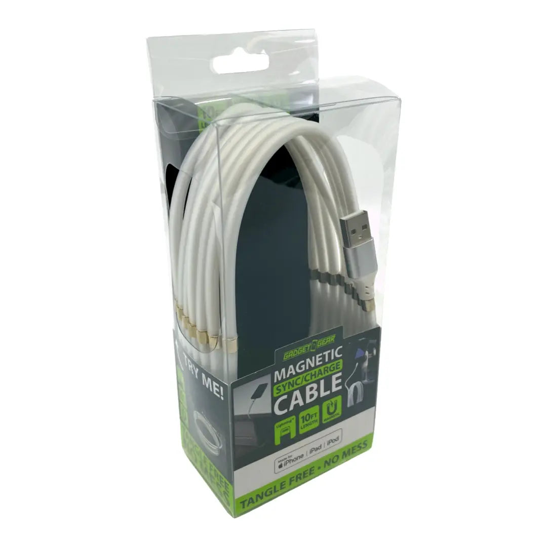 Charging Cable Magnetic USB to Lightning 10FT - 6 Pieces Per Pack 23007MN GADGET GEAR