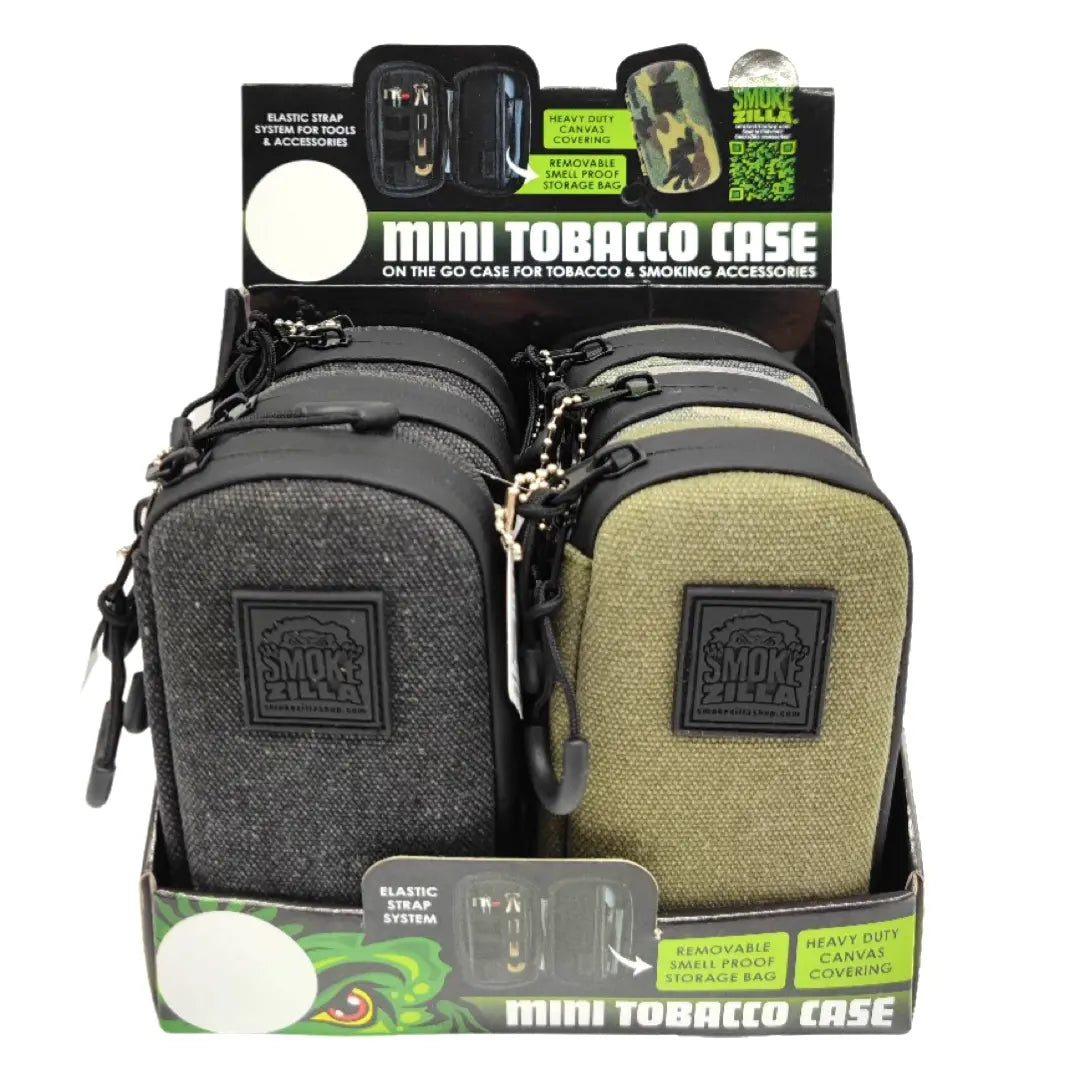 Canvas Tobacco Mini Case with Zipper - 6 Pieces Per Retail Ready Display 23293 SMOKEZILLA