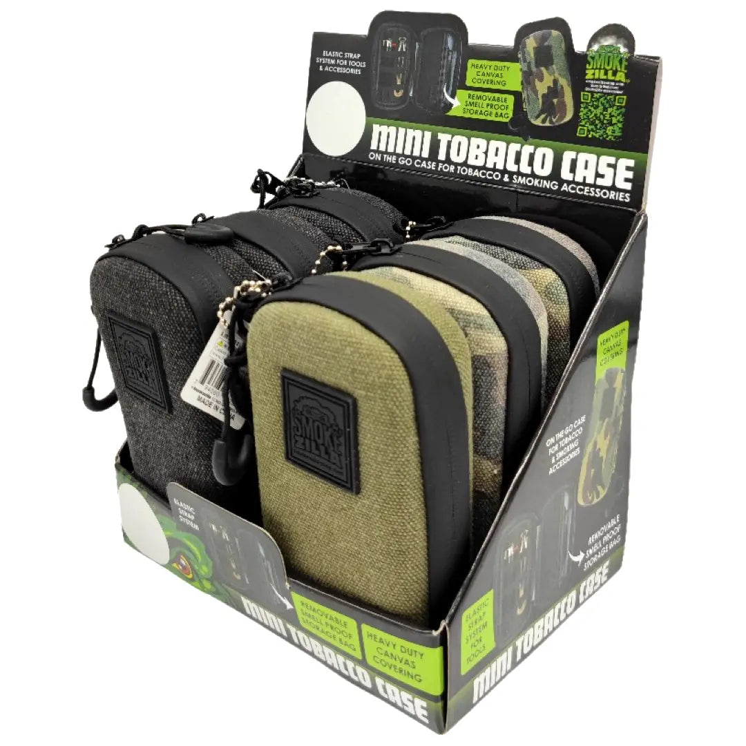 Canvas Tobacco Mini Case with Zipper - 6 Pieces Per Retail Ready Display 23293 SMOKEZILLA
