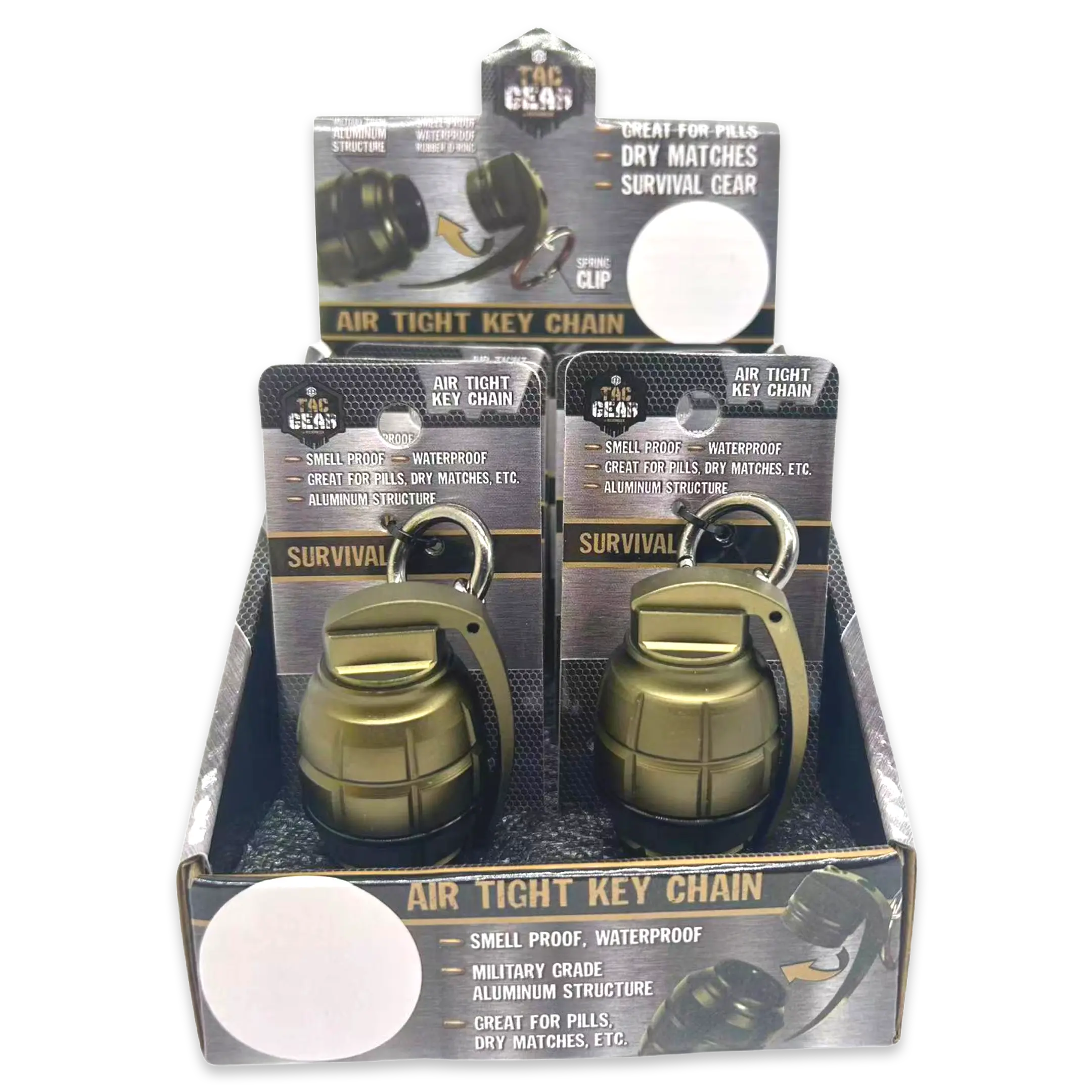 Patriot Grenade Storage Key Chain - 6 Pieces Per Retail Ready Display 23513 TAC GEAR