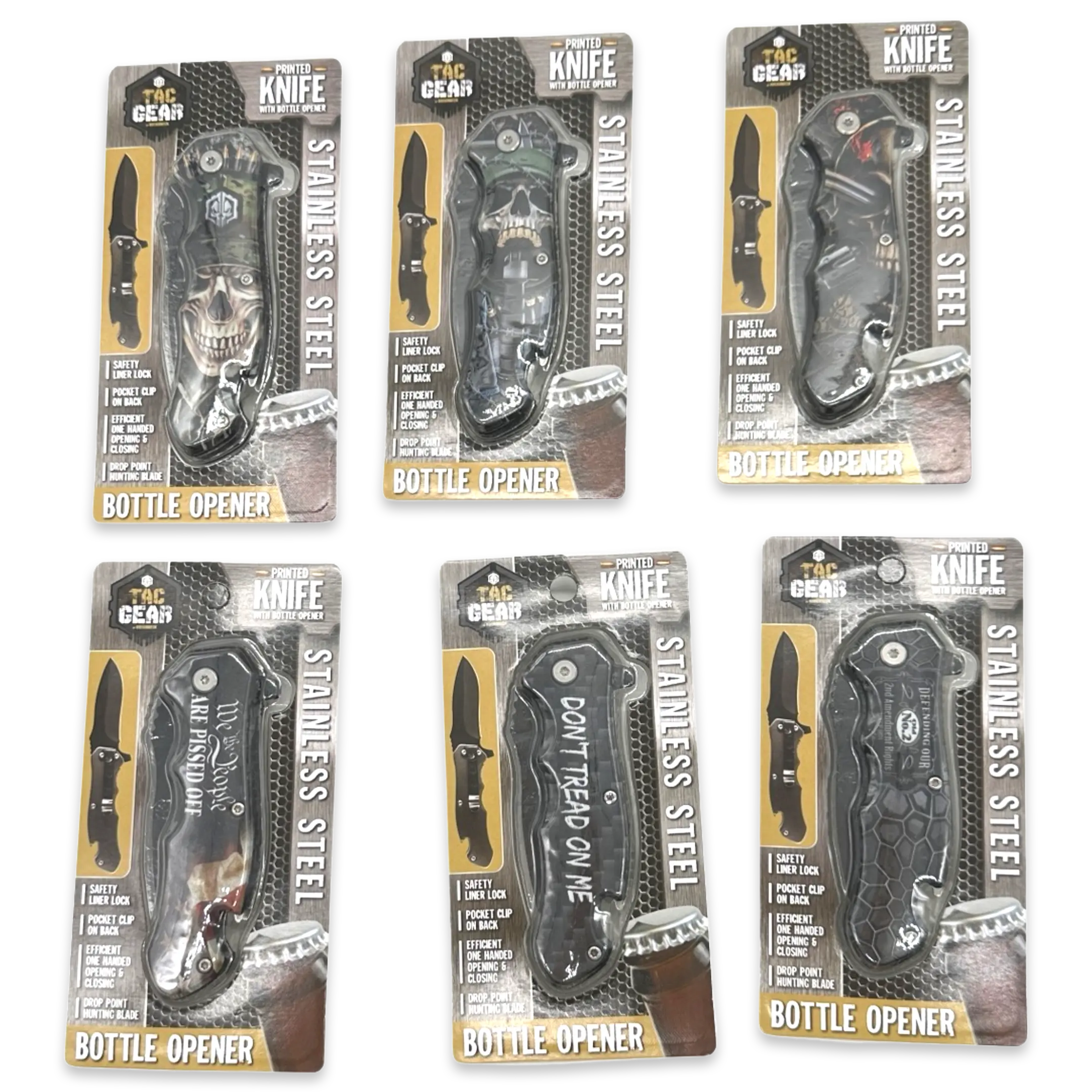 Pocket Knife with Bottle Opener - 6 Pieces Per Retail Ready Display 23369 TAC GEAR