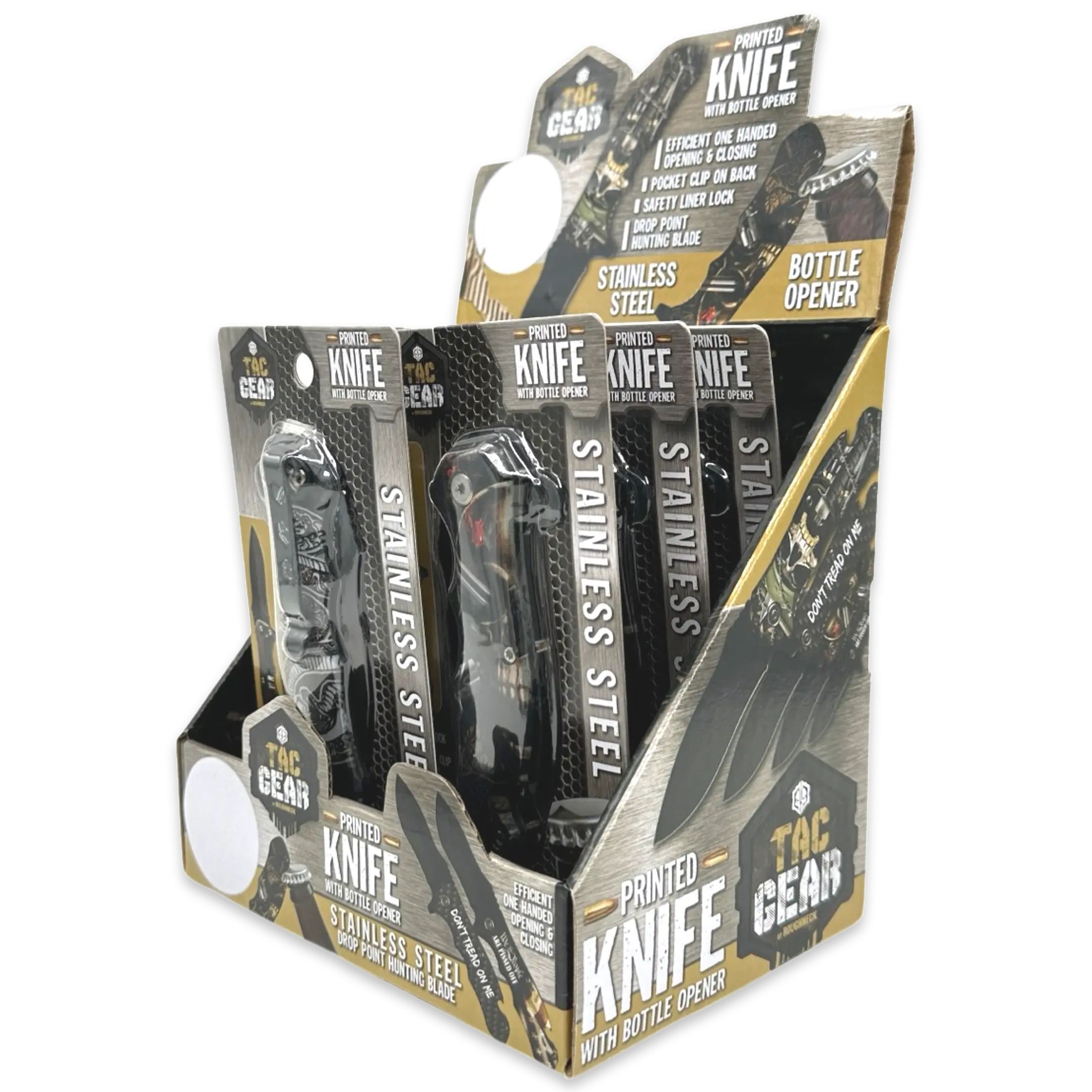 Pocket Knife with Bottle Opener - 6 Pieces Per Retail Ready Display 23369 TAC GEAR