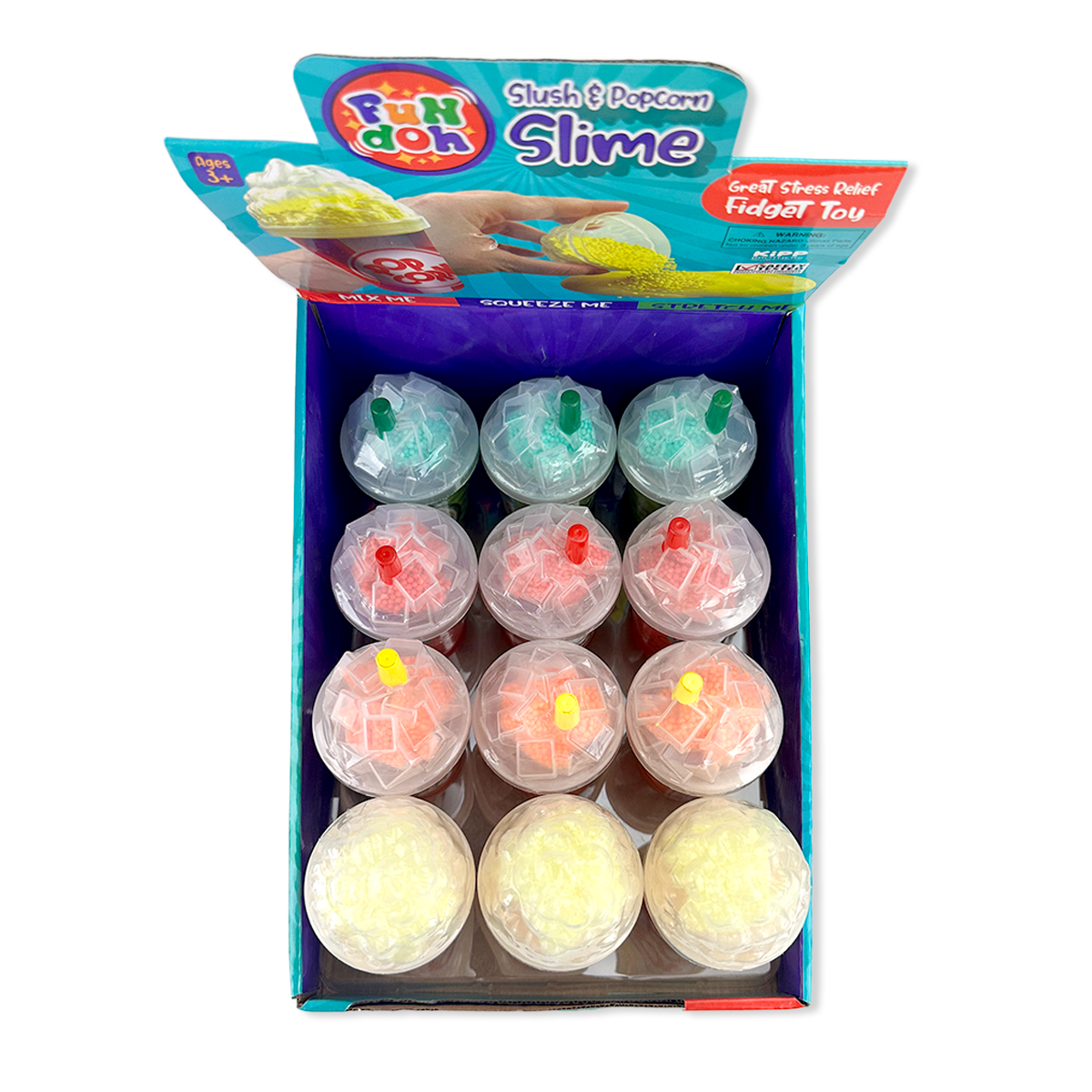 Fun Doh Slush and Popcorn Slime - 12 Pieces Per Retail Ready Display 26177 KIPP BROTHERS