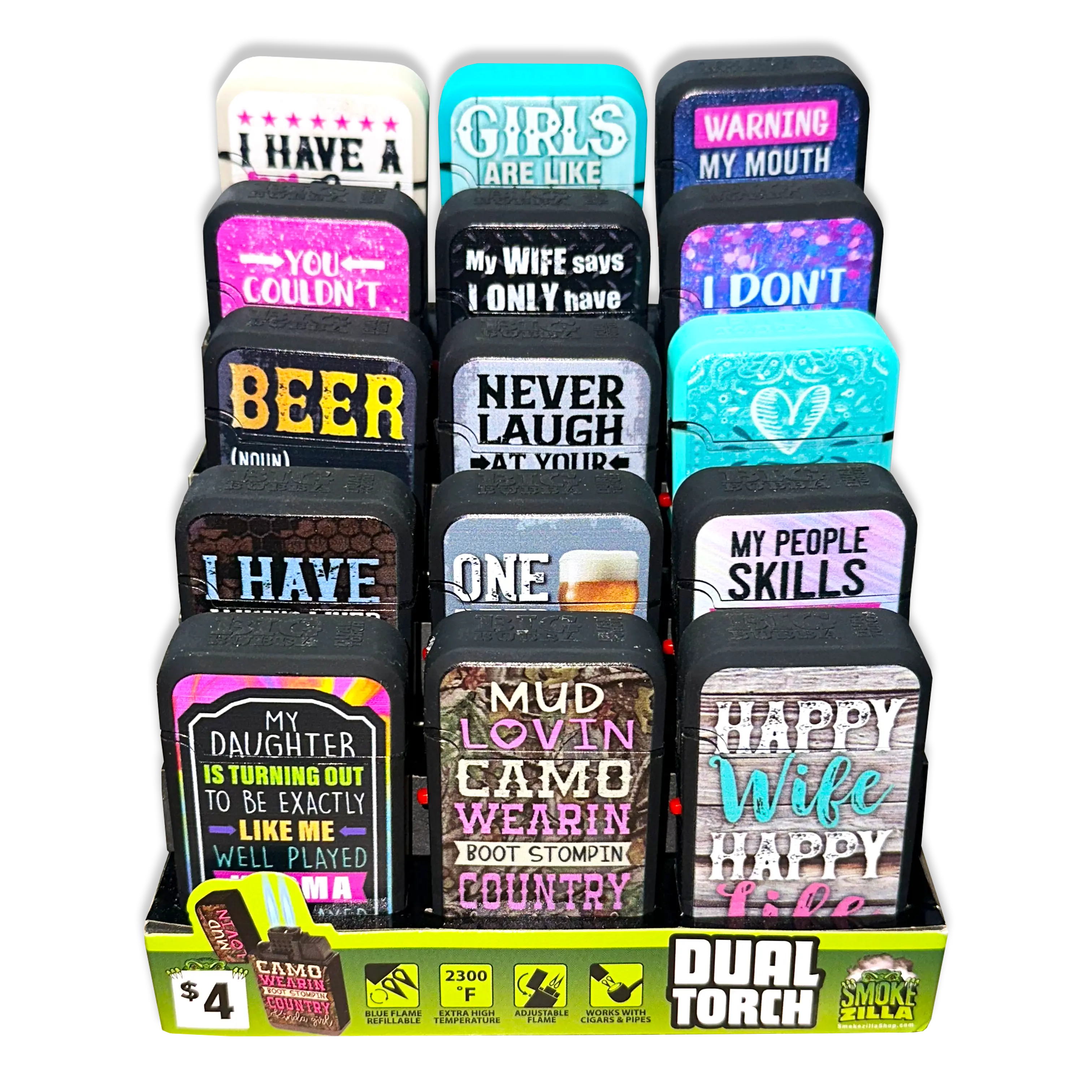 Big Bubba Dual Torch Lighter - 15 Pieces Per Retail Ready Display 41483 SMOKEZILLA