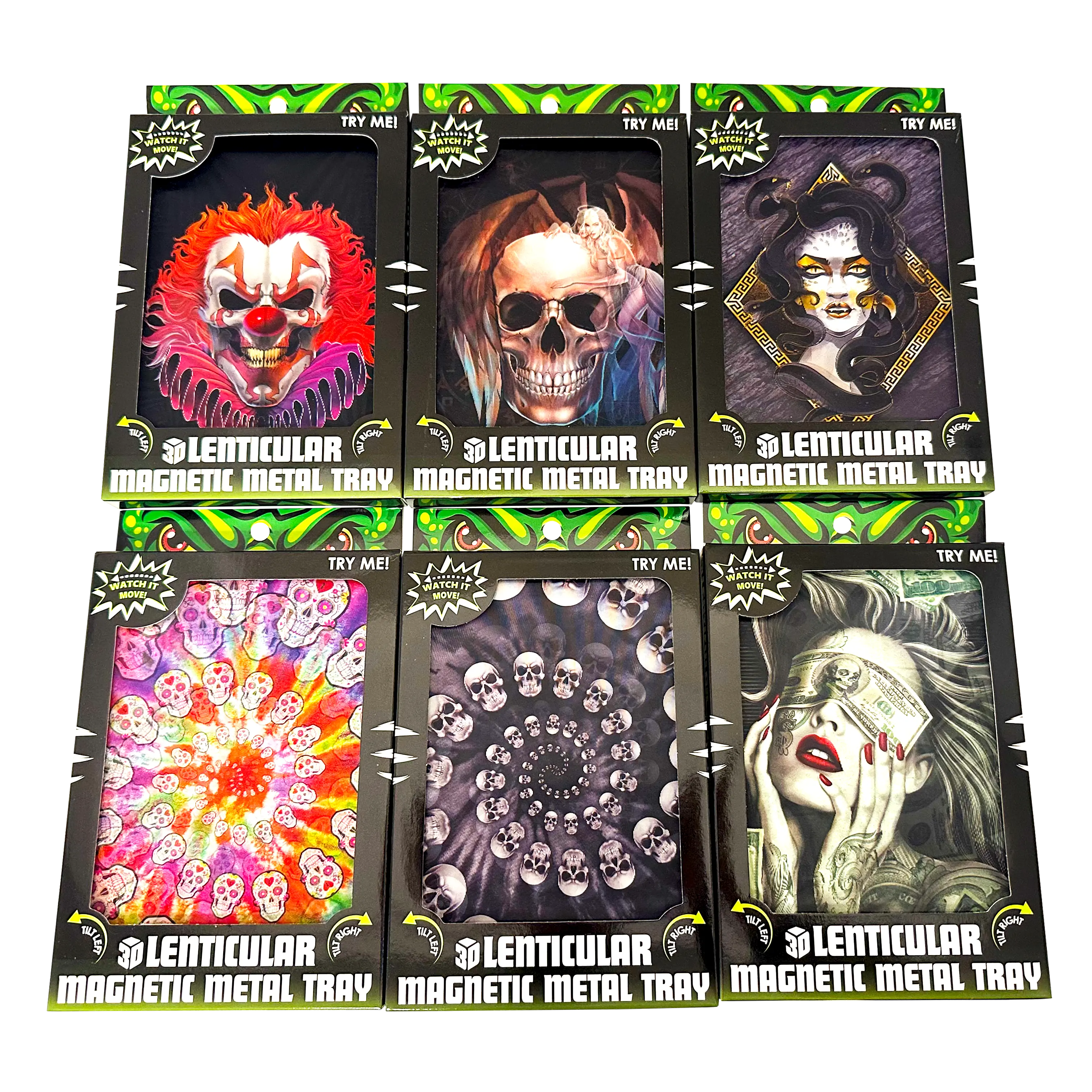 Roll Tray with Lenticular Magnetic Cover - 6 Pieces Per Retail Ready Display 22915 SMOKEZILLA