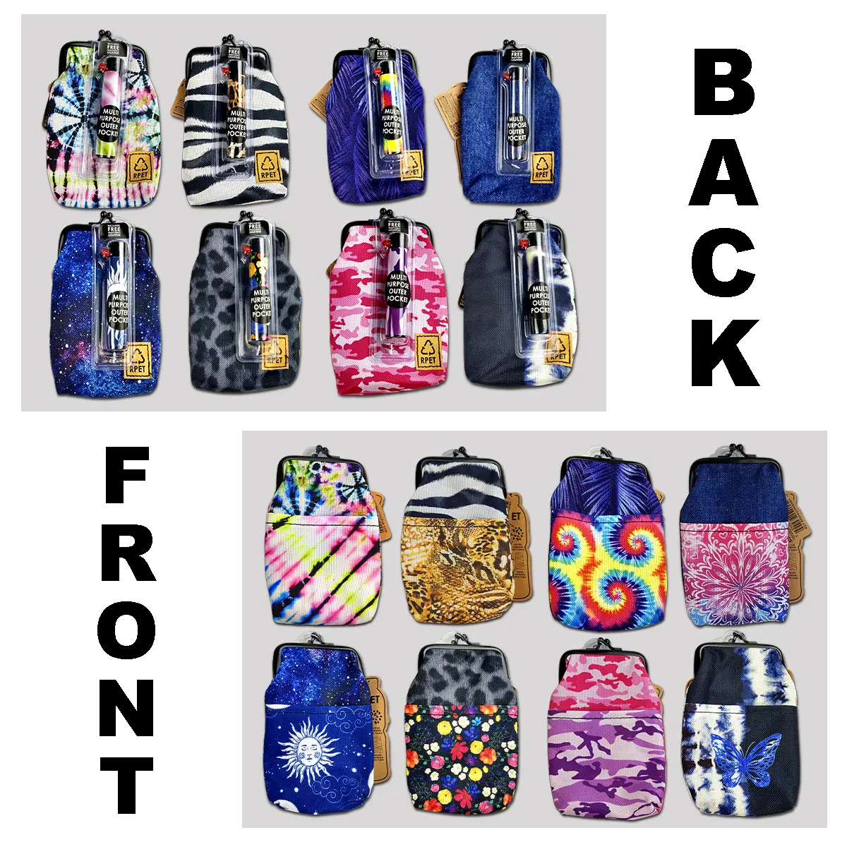 rPET Cigarette Pouch with Matching Lighter - 8 Pieces Per Retail Ready Display 23049 SMOKEZILLA
