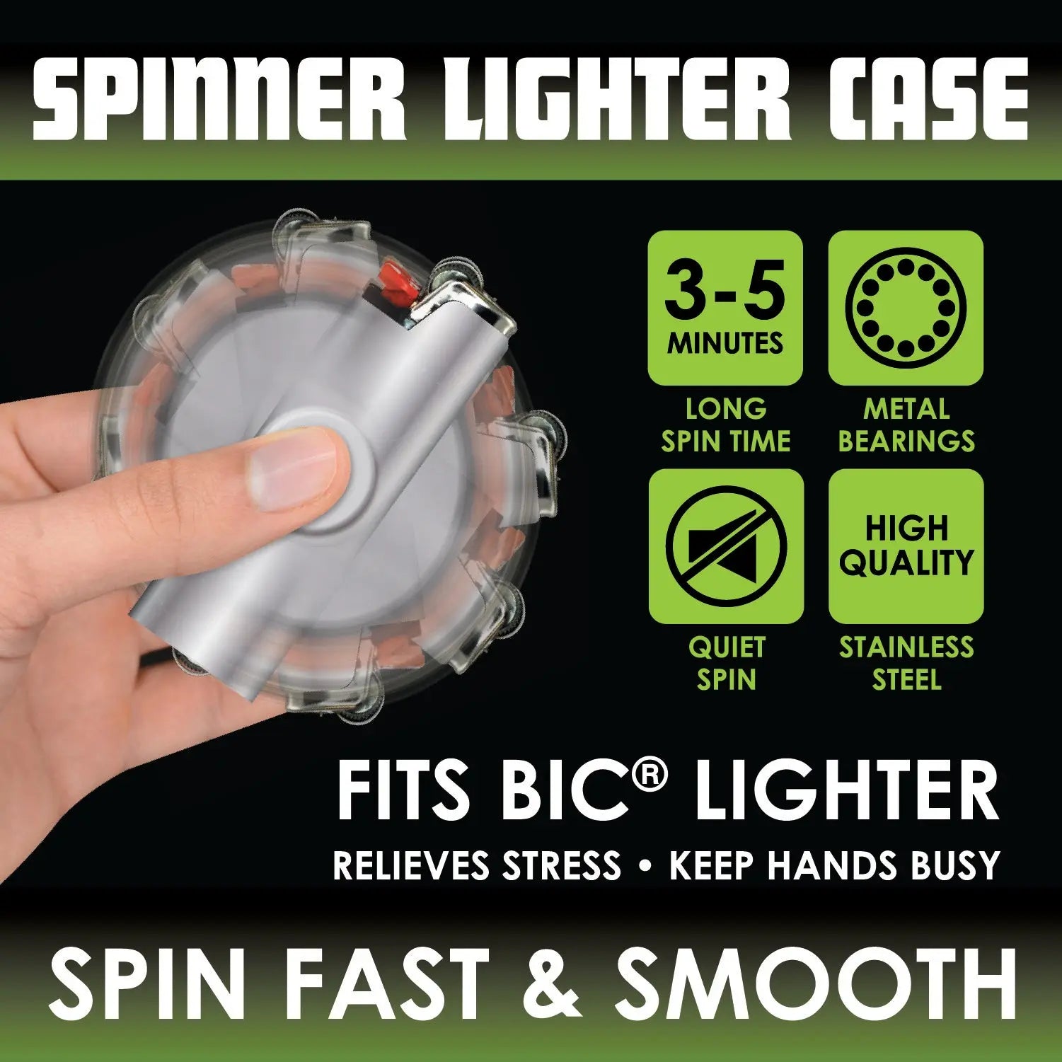 Metal Spinner Lighter Case - 6 Pieces Per Retail Ready Display 41575 SMOKEZILLA