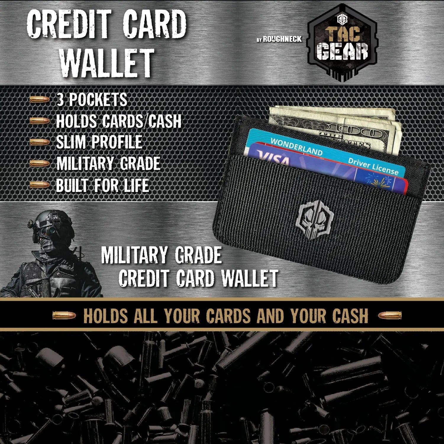 Ultra-Thin Canvas Wallet - 6 Pieces Per Pack 23198AZ TAC GEAR