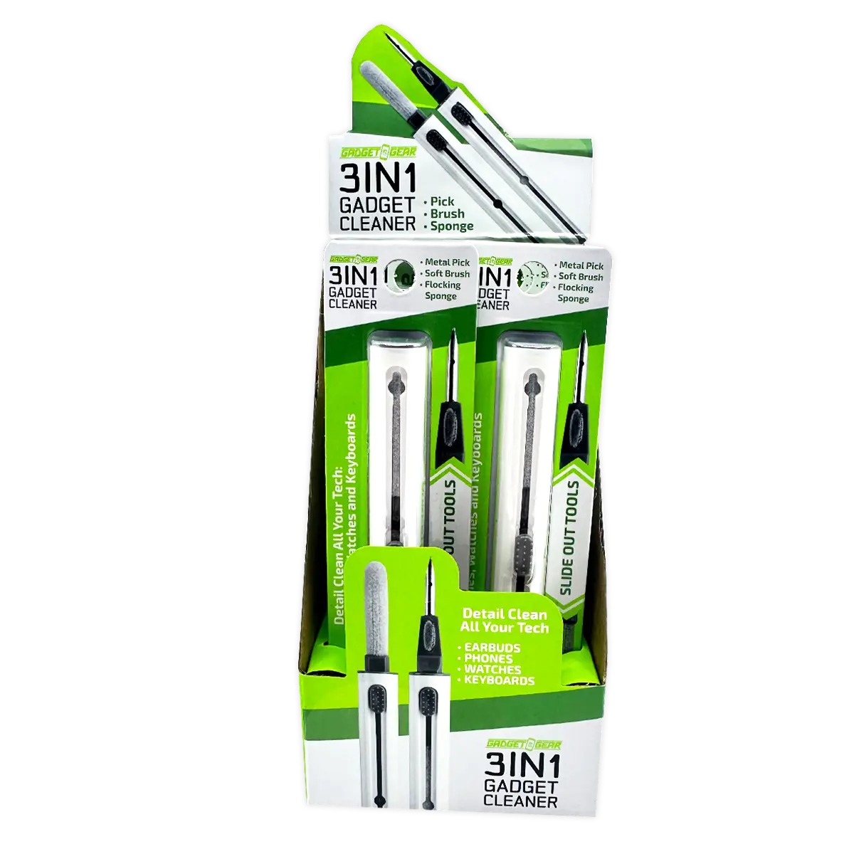 Tech Cleaner 3 in 1 Tool - 6 Pieces Per Retail Ready Display 23292 GADGET GEAR