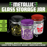 Smell Proof Glass Storage Jar with Hinged Lid- 6 Pieces Per Retail Ready Display 23533