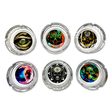 Glow in The Dark Glass Ashtray - 6 Pieces Per Retail Ready Display 23719