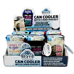 Neoprene Can and Bottle Cooler with Card Pocket - 6 Pieces Per Retail Ready Display 23737 POLAR GEAR