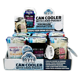 Neoprene Can and Bottle Cooler with Card Pocket - 6 Pieces Per Retail Ready Display 23737 POLAR GEAR