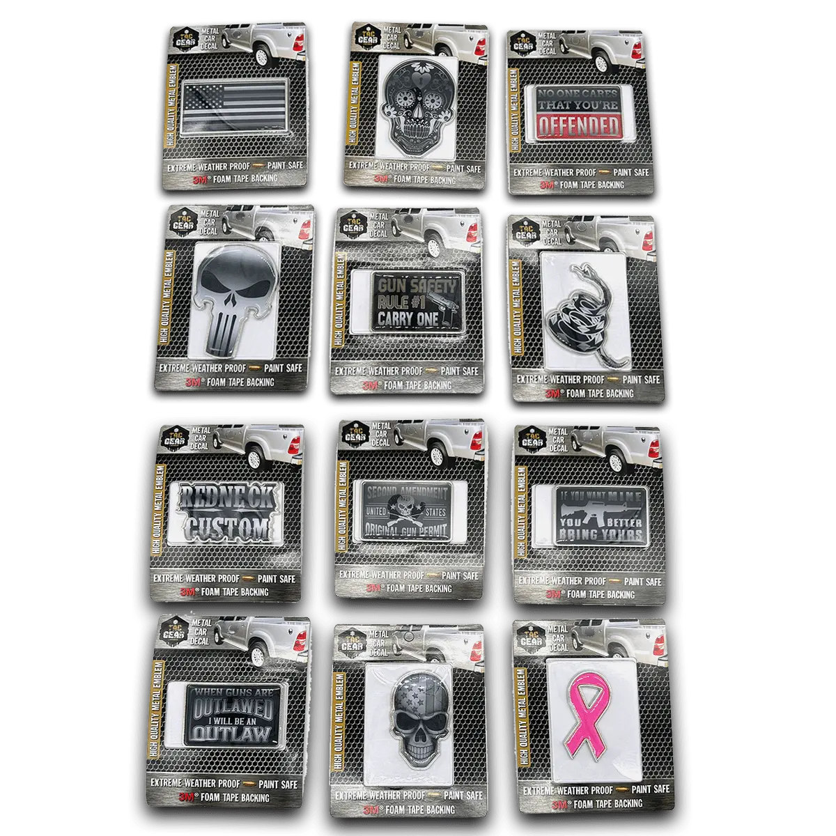 Patriotic Tac Gear Magnetic Metal Decal Stickers 12 Pieces Per Retail Ready Display 23757 TAC GEAR