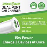 Car Charger  DC Dual Port USB / USB-C 15 Watts - 6 Pieces Per Retail Ready Display 23759