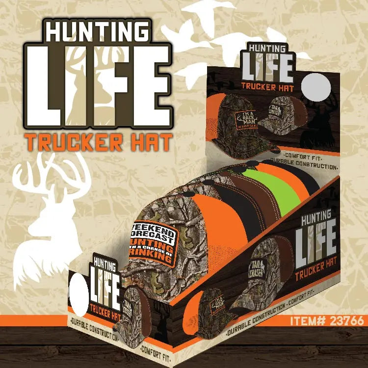 Trucker Hat Hunting Life Ball Cap - 6 Pieces Per Retail Ready Display 23766 ROUGHNECK