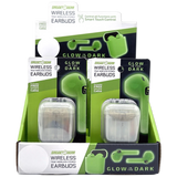 Wireless Earbuds Glow in The Dark with Case - 6 Pieces Per Retail Ready Display 23778 GADGET GEAR