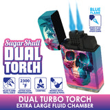 Sugar Skull Dual Torch Lighter - 15 Pieces Per Retail Ready Display 23822