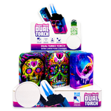 Sugar Skull Dual Torch Lighter - 15 Pieces Per Retail Ready Display 23822