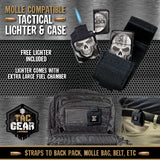 Patriotic Metal Flip Torch Lighter with MOLLE Case - 12 Pieces Per Retail Ready Display 23833
