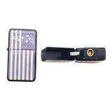 Patriotic Metal Flip Torch Lighter with MOLLE Case - 12 Pieces Per Retail Ready Display 23833