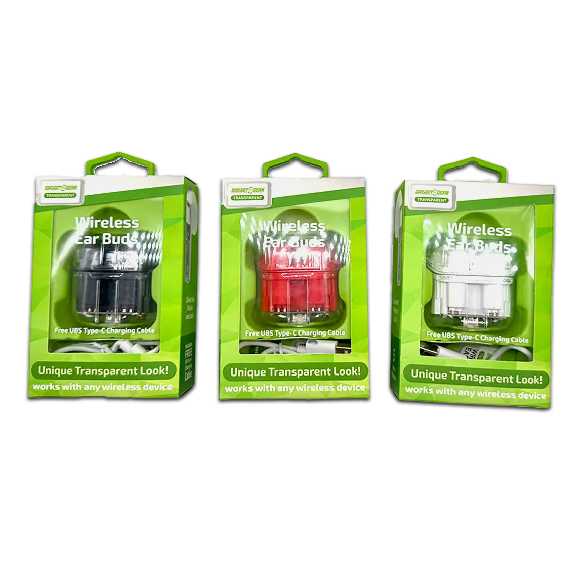 Wireless Earbuds with Transparent Case - 6 Pieces Per Retail Ready Display 23866 GADGET GEAR