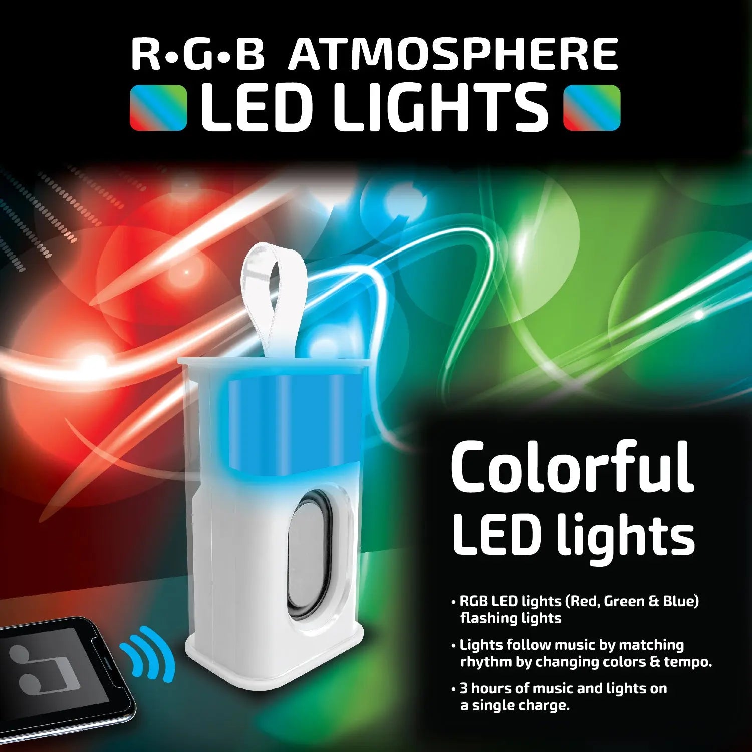 Wireless Speaker Transparent with LED Lights - 6 Pieces Per Retail Ready Display 23870 NOVELTY INC