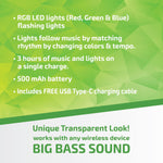 Wireless Speaker Transparent with LED Lights - 6 Pieces Per Retail Ready Display 23870 NOVELTY INC