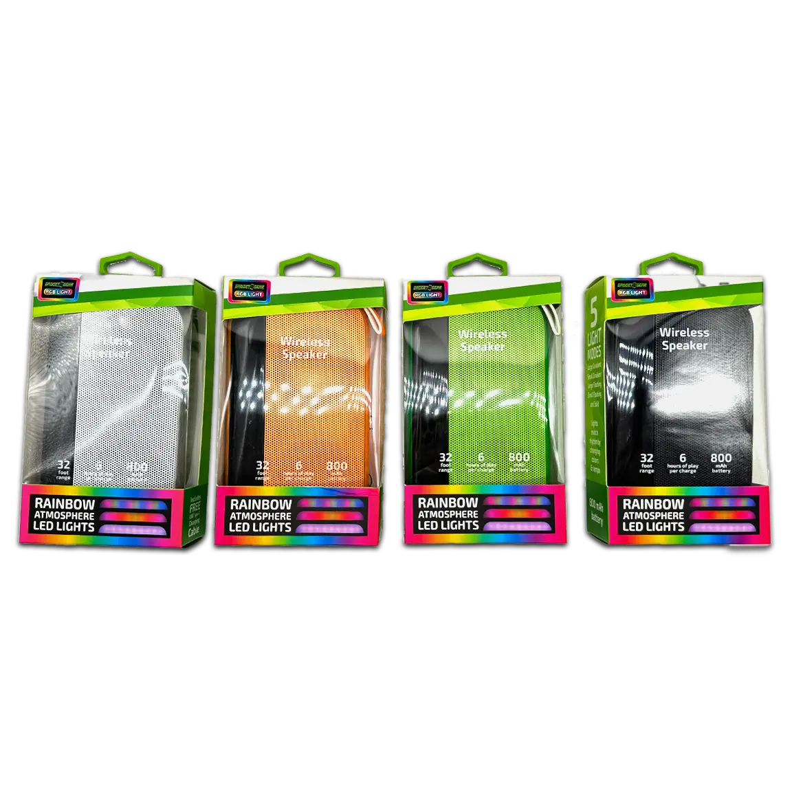 Wireless Speaker Transparent with LED Lights - 6 Pieces Per Retail Ready Display 23874 NOVELTY INC