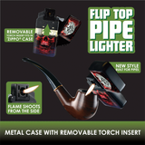 Metal Flip Top Pipe Lighter- 12 Pieces Per Retail Ready Display 23983