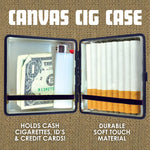 Canvas and Metal Cigarette Case with Hinge - 8 Pieces Per Retail Ready Display 23985 SMOKEZILLA