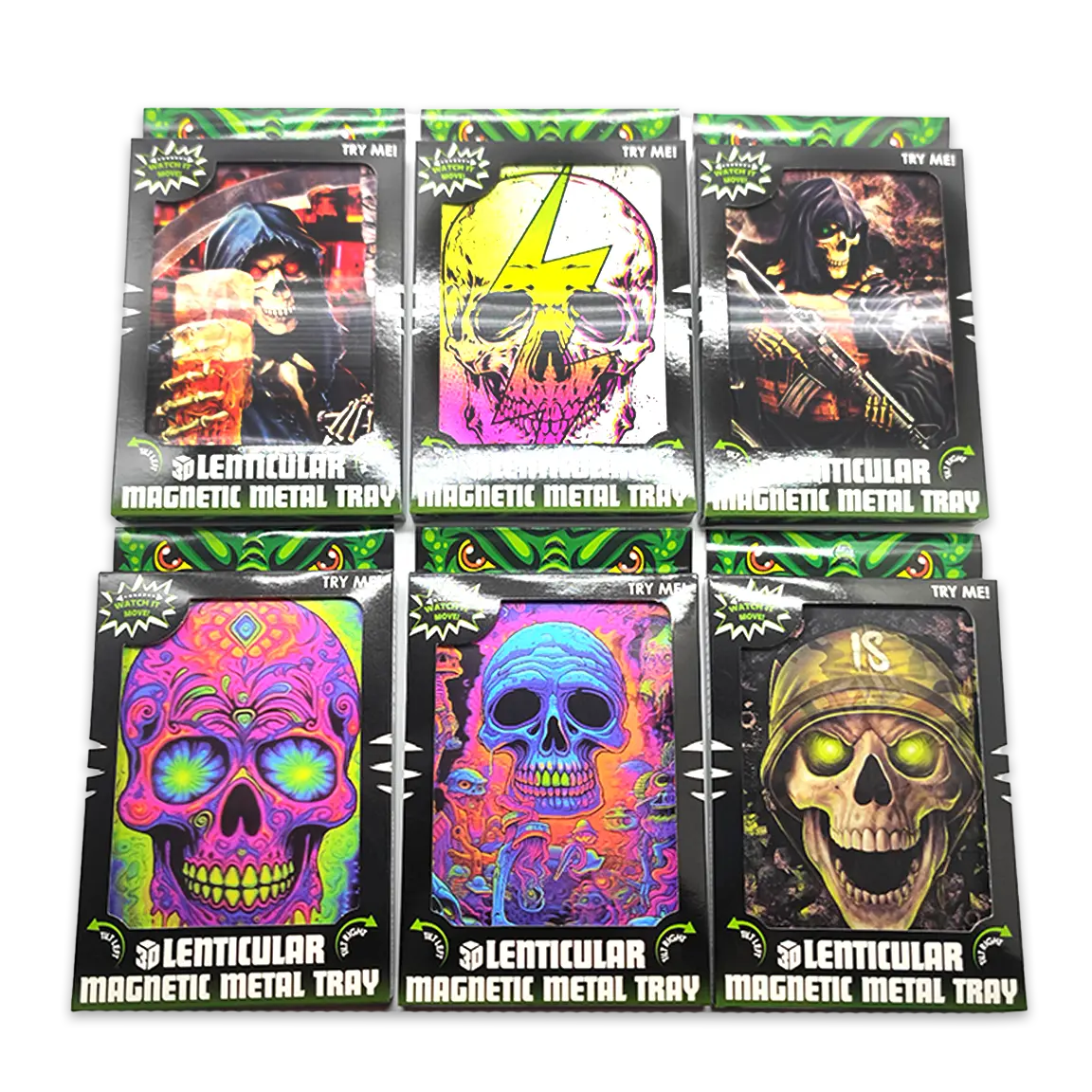 Roll Tray with Lenticular Magnetic Cover - 6 Pieces Per Retail Ready Display 24205 SMOKEZILLA
